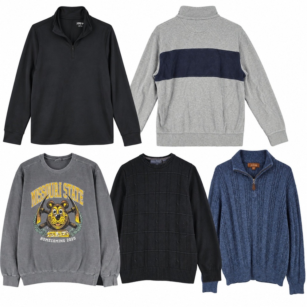 Mixed Brands Lot of 5 Men's M Sweatshirts, Sweaters & Pullovers Lands' End Black